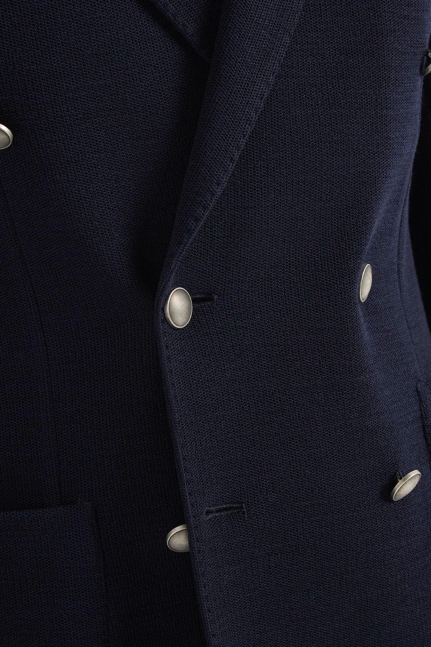 Veste croisée en jersey bleu - Made in Italy