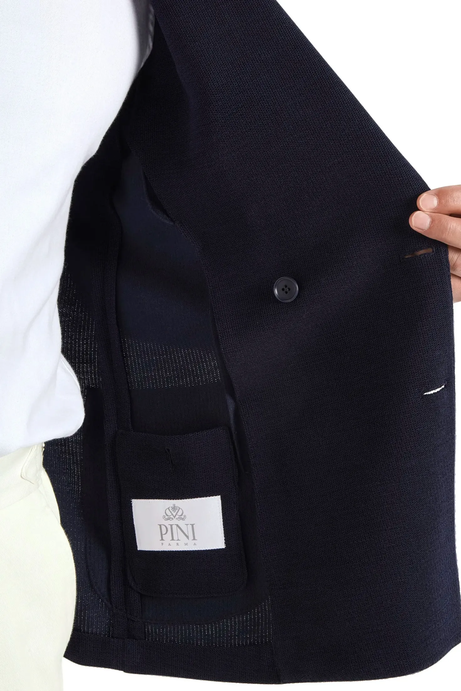 Veste croisée en jersey bleu - Made in Italy