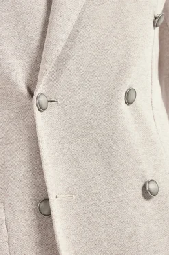 Veste croisée en jersey sable - Made in Italy