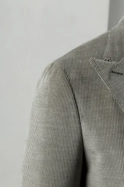 veste croisée en velours côtelé Sauge - Made in Italy