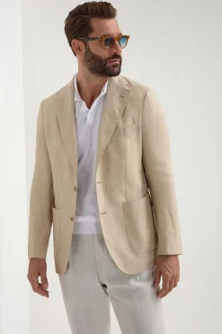 Veste en chevrons sable - Made in Italy