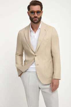 Veste en chevrons sable - Made in Italy