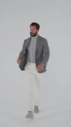 Veste en flanelle gris moyen - Made in Italy
