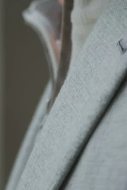 Veste en jersey pied-de-poule gris clair - Made in Italy