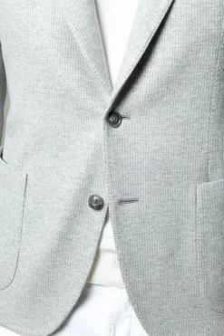 Veste en jersey pied-de-poule gris clair - Made in Italy