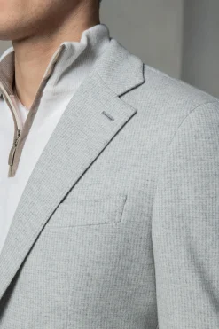 Veste en jersey pied-de-poule gris clair - Made in Italy