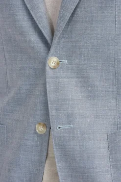 Veste en laine et lin bleu clair - Made in Italy