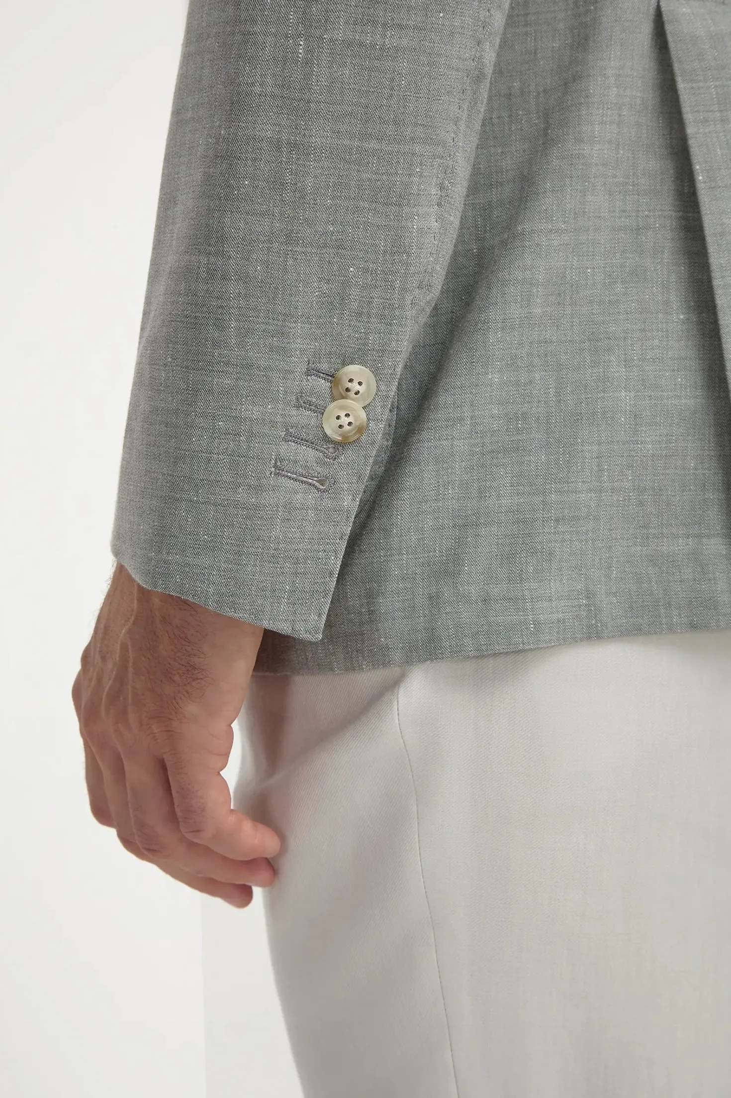 Veste en laine et lin Sauge - Made in Italy
