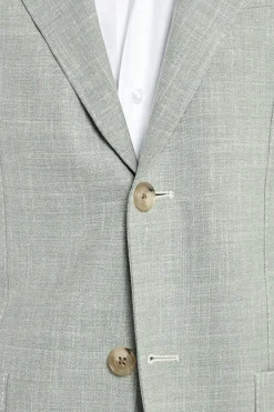 Veste en laine, soie et lin Sauge - Made in Italy