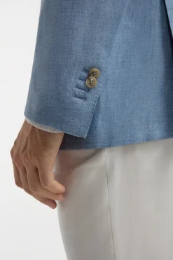 Veste en lin bleu clair - Made in Italy