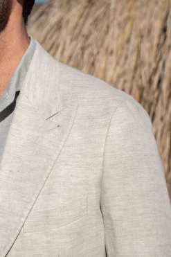 Veste en lin Stone à chevrons « Soragna Collection » - Made in Italy