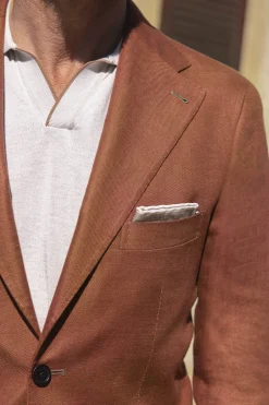 Veste en lin terracotta - Made in Italy