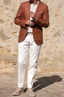 Veste en lin terracotta - Made in Italy