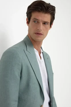 Veste en lin vert d’eau - Made in Italy