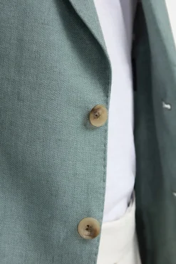 Veste en lin vert d’eau - Made in Italy