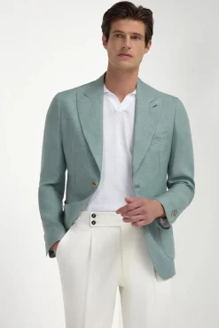 Veste en lin vert d’eau - Made in Italy