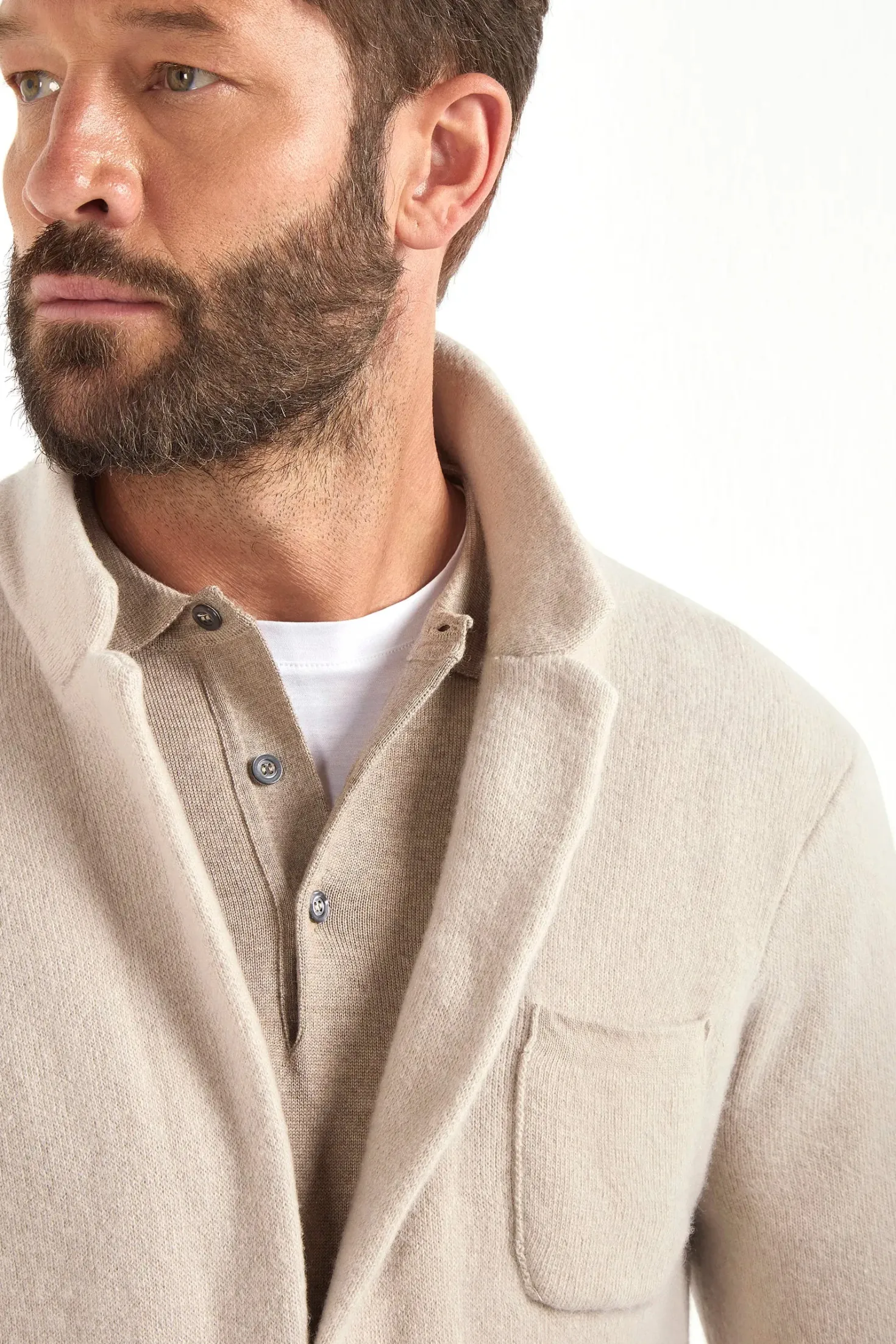 Veste en maille Stone – laine et cachemire – Made in Italy