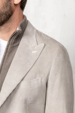 Veste en velours côtelé beige « Soragna Collection » - Made in Italy