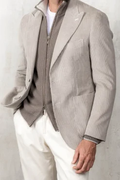 Veste en velours côtelé beige « Soragna Collection » - Made in Italy