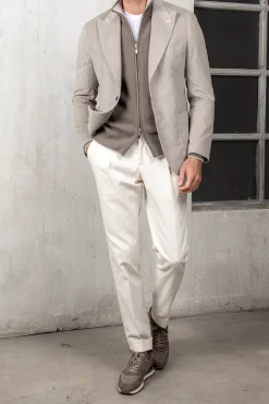 Veste en velours côtelé beige « Soragna Collection » - Made in Italy