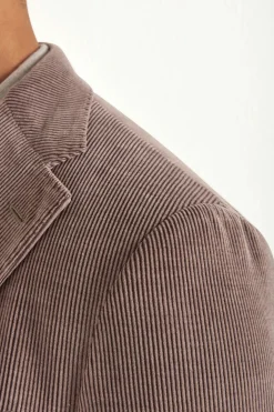 Veste en velours côtelé prune - Made in Italy