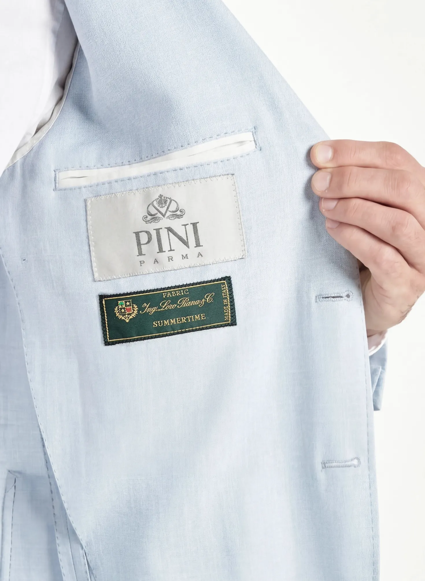 Veste napolitaine bleu glacier - Made in Italy