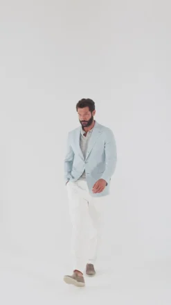 Veste napolitaine bleu glacier - Made in Italy