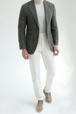 Veste pied-de-poule Sauge - Made in Italy
