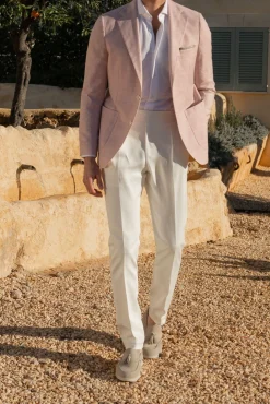 Veste rose en coton et soie - Made in Italy