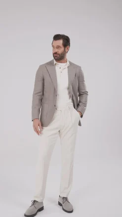 Veste taupe en laine et cachemire - Made in Italy