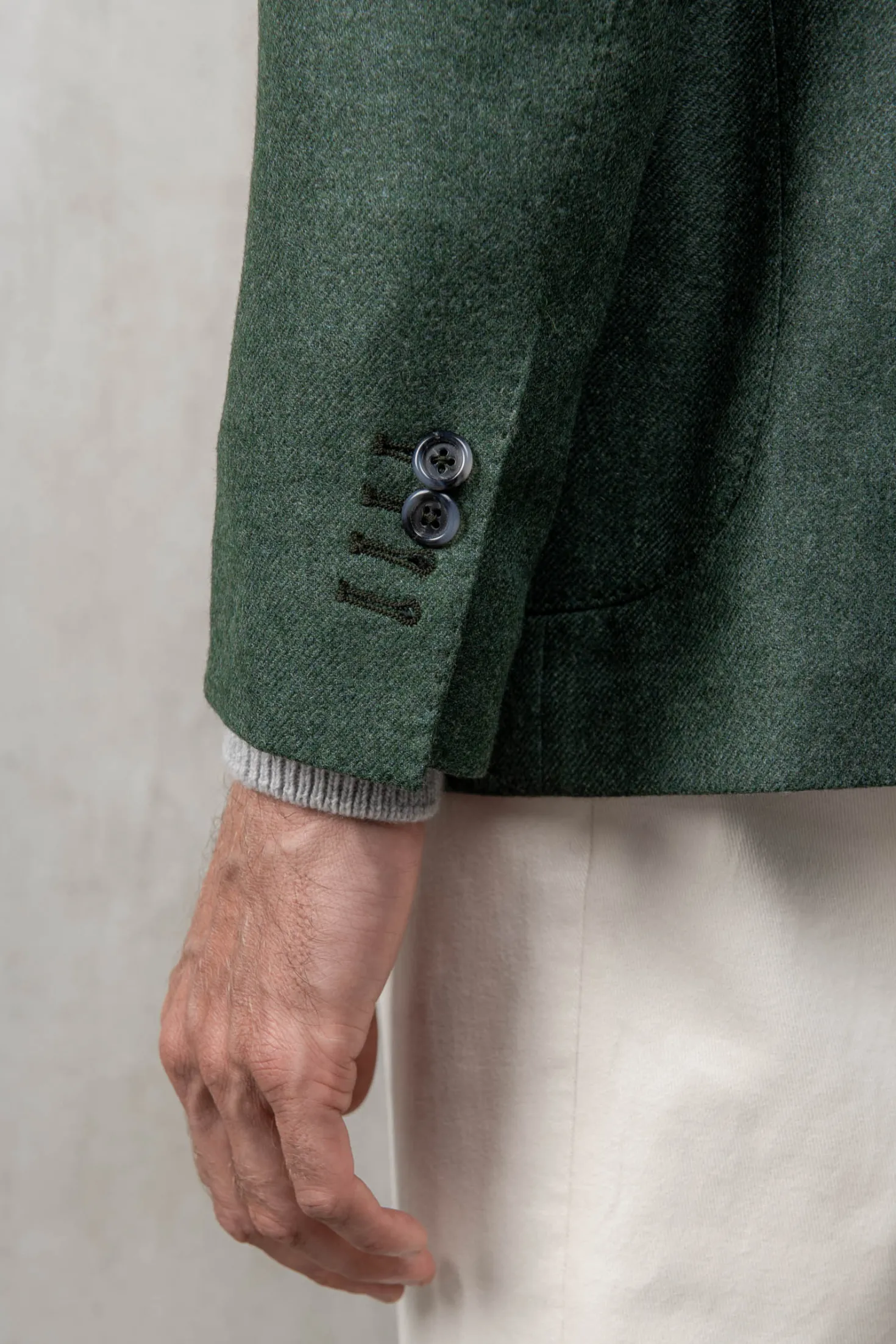 Veste verte en laine et cachemire - Made in Italy