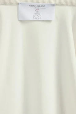 Veste zippée Blanc cassé en maille et nylon - Made in Italy